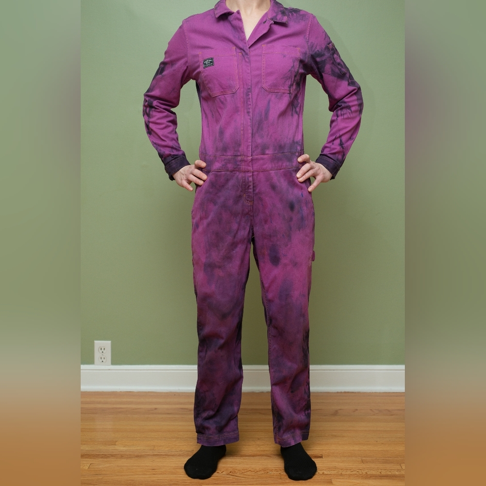 Wild Fang jumpsuit Size small pink/ black ice dye